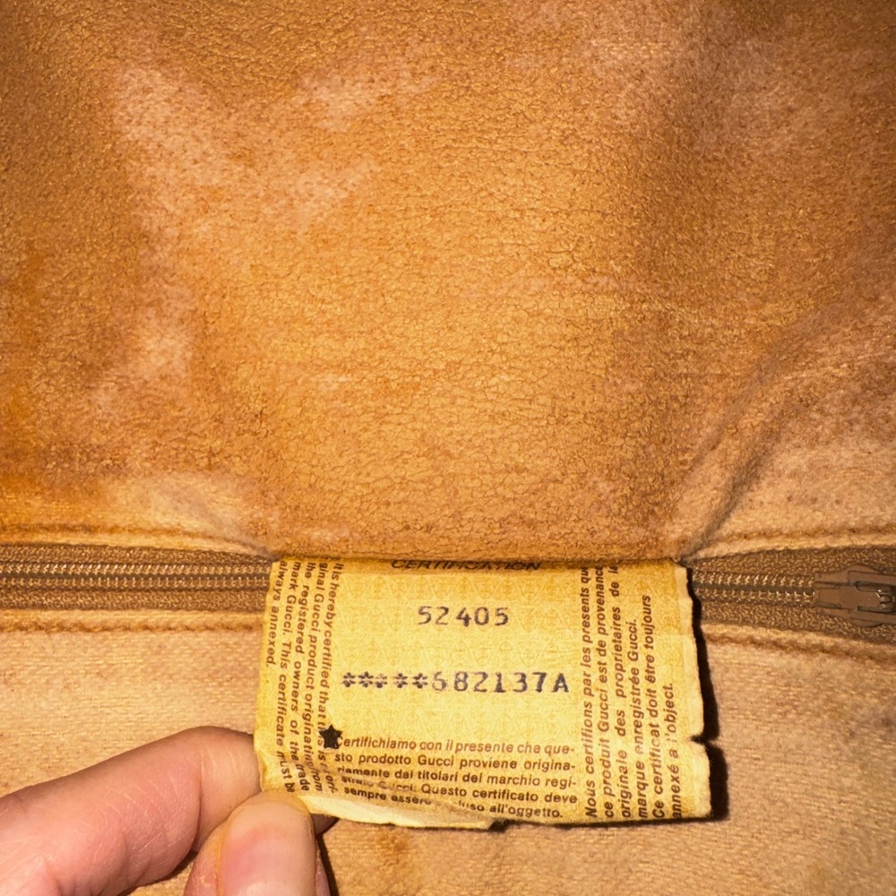 Authentic GUCCI Sherry Line GG Monogram Bag Beige and Brown Monogram Bag - Picture 12 of 15